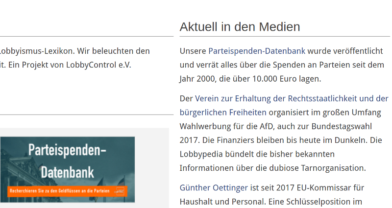 lobbypedia aktuell in den medien